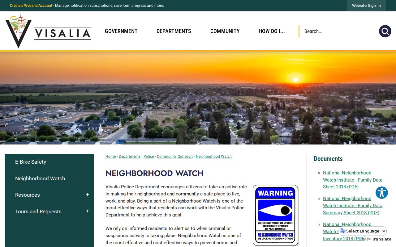 Visalia Neighborhood Watch source for a neighbors lookup