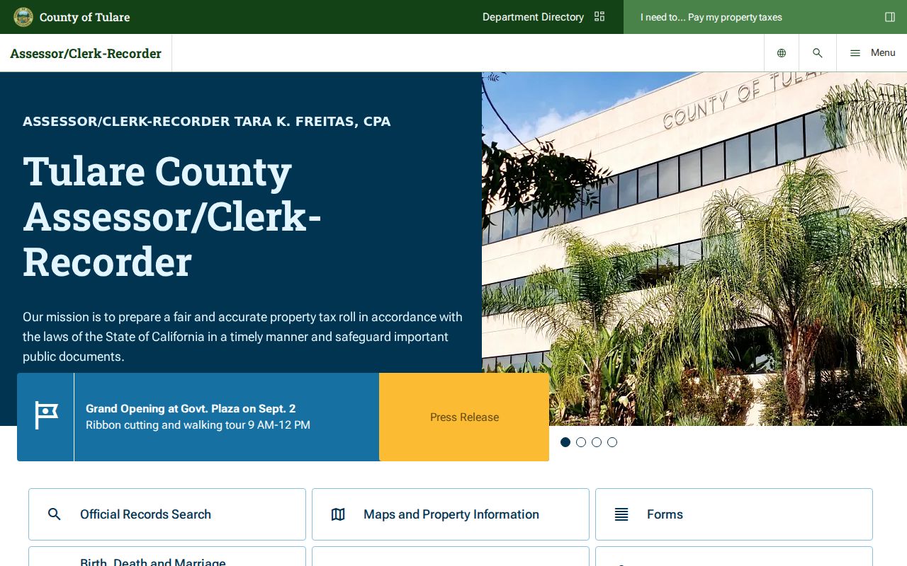 Tulare County property hub for the Visalia street directory